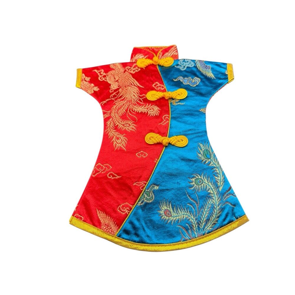 Bottle Cover Oriental Chinese Asian Dress Print Kimono Wine Sake Gifting Bar